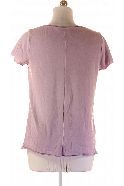 Dámské tričko s krátkým rukávem lila basic žebrované Velikost m | Unimoda | obrázek 2