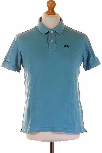 La Martina Pánské bavlněné modré polo tričko s krátkým rukávem a výšivkou Velikost m | La Martina | obrázek 2