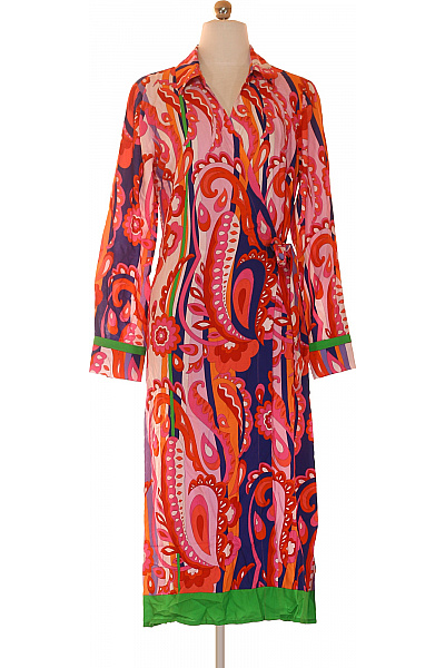 REPLAY Letní Zavinovací šaty S Dlouhým Rukávem A Potiskem Velikost S