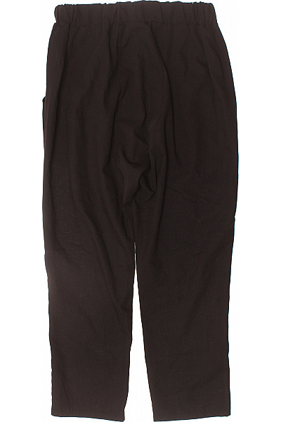 Dámské černé volné rovné kalhoty s gumou v pase Vel. l | Unimoda | obrázek 3