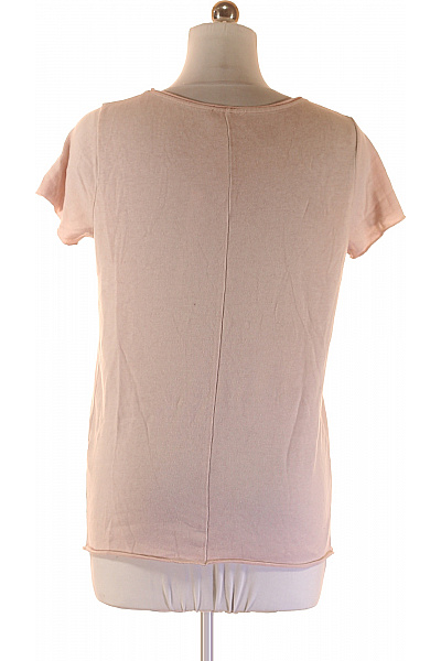 Dámské Růžové Tričko Krátký Rukáv Basic Jednobarevné Kulatý Výstřih Vel. m | Unimoda | obrázek 2
