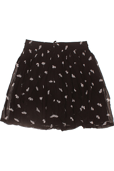 JUST  Dámská viskózová černá minisukně květinová volná letní Vel. XS | JUST  | obrázek 2