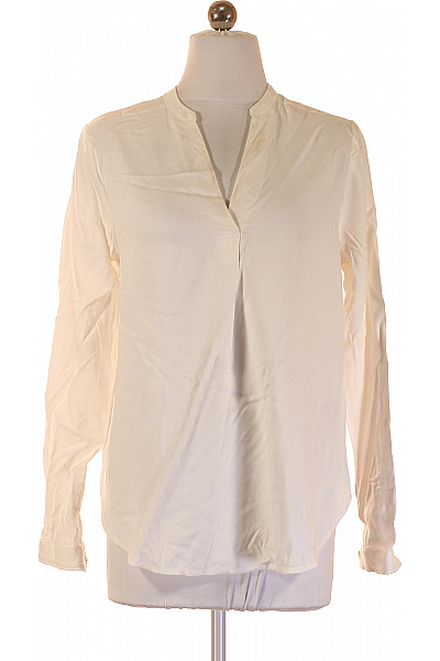 ZERO Dámská Jednobarevná Halenka S Dlouhým Rukávem A Výstřihem Do V Vel. 34