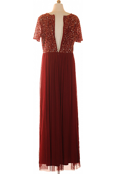 AngelEye Dámské společenské šaty s krátkým rukávem třpytivé červené dlouhé Velikost L | AngelEye | obrázek 2