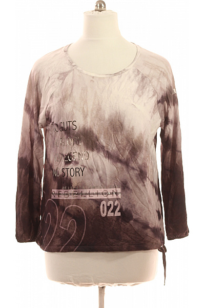 monari Dámské tričko s dlouhým rukávem batikované s potiskem a nápisem Velikost 44 | monari | obrázek 2