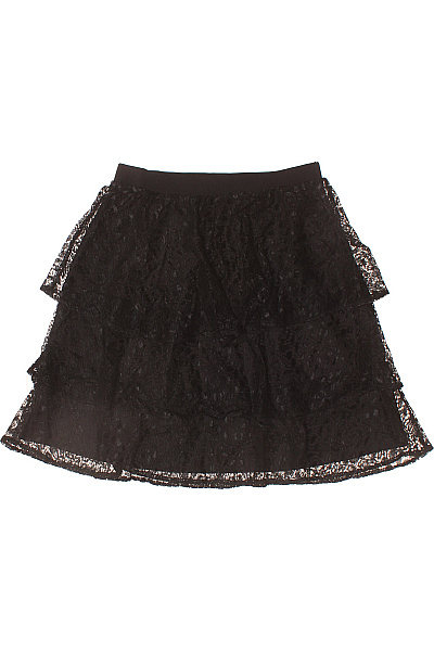 SELECTED Dámská černá nylonová krajková minisukně vrstvená s volánky Velikost 36 | SELECTED | obrázek 2