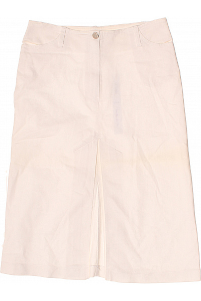 MORGAN Bavlněná Sukně Ke Kolenům S Rozparkem Jednobarevná Business Vel. 38