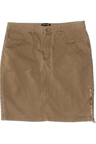 MORE & MORE Bavlněná dámská pouzdrová sukně khaki se zipem rovná krátká Vel. 28 | MORE & MORE | obrázek 2