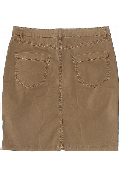 MORE & MORE Bavlněná dámská pouzdrová sukně khaki se zipem rovná krátká Vel. 28 | MORE & MORE | obrázek 3