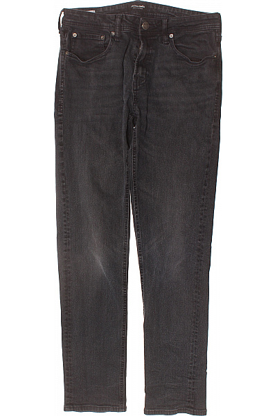 JACK & JONES Pánské černé Seprané Rovné Džíny Strečové Klasické Velikost 32/34