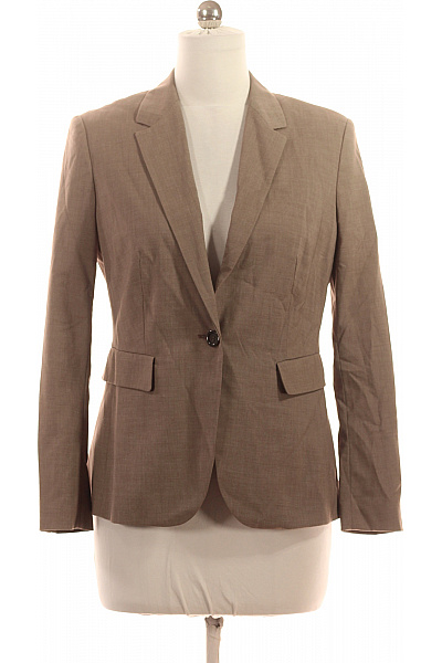 Montego Dámské Polyesterové Sako Hnědé Vypasované Jednořadé S Jedním Knoflíkem Elegantní Business Velikost 42