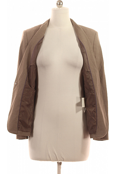 Montego Dámské polyesterové sako hnědé vypasované jednořadé s jedním knoflíkem elegantní business Velikost 42 | Montego | obrázek 3