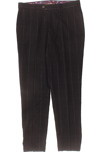 Pánské oblekové kalhoty černé kostkované rovné ležérní s kapsami Velikost 36 | Unimoda | obrázek 2