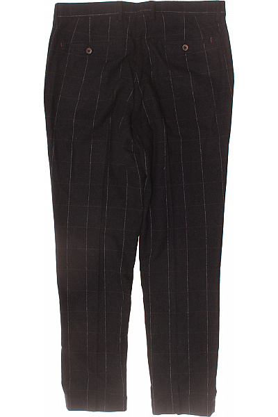 Pánské oblekové kalhoty černé kostkované rovné ležérní s kapsami Velikost 36 | Unimoda | obrázek 3