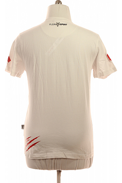 PLEIN SPORT Bílé pánské tričko s krátkým rukávem a červeným sportovním potiskem Vel. L | PLEIN SPORT | obrázek 2