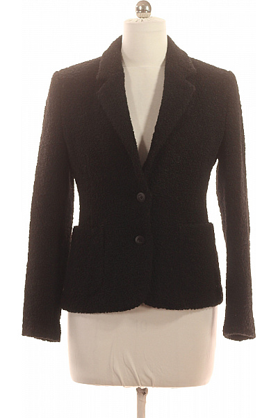 InWear Krátký vlněný černý strukturovaný elegantní vypasovaný kabát Vel. 38 | InWear | obrázek 2