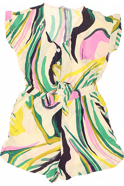 French Connection Dámský letní overal krátký rukáv abstraktní vzor vázání v pase Vel. s | French Connection | obrázek 2