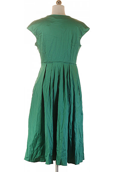 Max Mara Zelené zavinovací šaty midi plisované elegantní bavlna Vel. 36 | Max Mara | obrázek 2