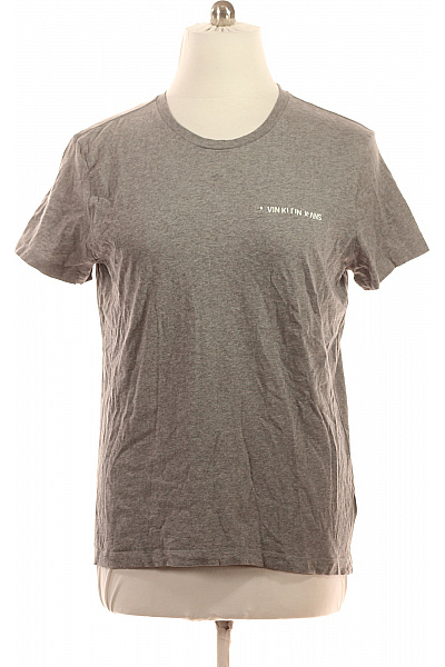 Calvin Klein Pánské Bavlněné Tričko šedé S Krátkým Rukávem Basic S Nápisem Velikost Xxl