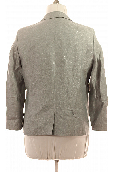 1 2 3 Dámský šedý třpytivý blejzr elegantní jednořadé s jedním knoflíkem Vel. 46 | 1 2 3 | obrázek 3