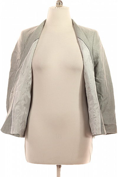 1 2 3 Dámský šedý třpytivý blejzr elegantní jednořadé s jedním knoflíkem Vel. 46 | 1 2 3 | obrázek 4