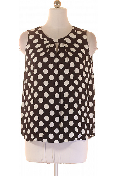 ETERNA Dámské viskózové tričko bez rukávů černo-bílé puntíky elegantní Velikost 42 | ETERNA | obrázek 2