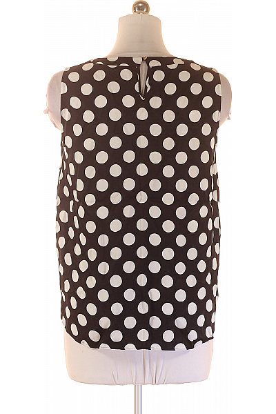 ETERNA Dámské viskózové tričko bez rukávů černo-bílé puntíky elegantní Velikost 42 | ETERNA | obrázek 3