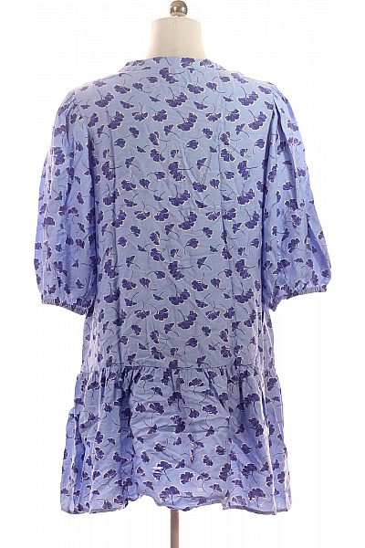 mbyM Viskózové modré šaty krátké volné květované denní Velikost L | mbyM | obrázek 3