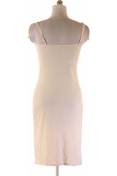 Dámská bílá saténová hladká spodnička špagetová ramínka úzký střih Vel. 38 | Unimoda | obrázek 3