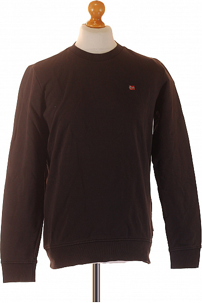 NAPAPIJRI Pánská Tmavě Hnědá Mikina Crewneck Bez Kapuce S Dlouhým Rukávem Jednobarevná Vel. S