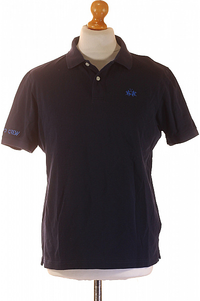 La Martina Pánské bavlněné tmavě modré polo tričko s krátkým rukávem a výšivkou Velikost l | La Martina | obrázek 2