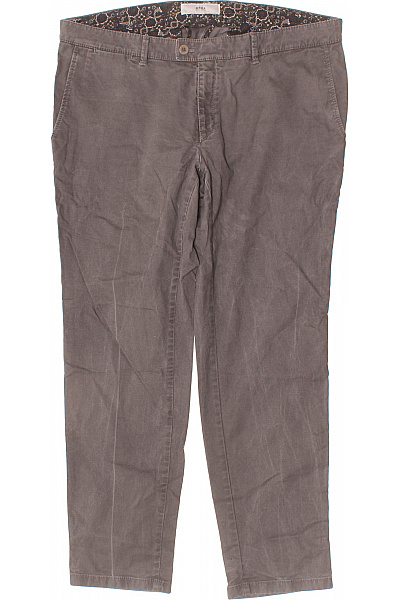 BRAX Pánské Bavlněné Plátěné Kalhoty Rovné Ležérní Hnědé S Kapsami Vel. 32/38