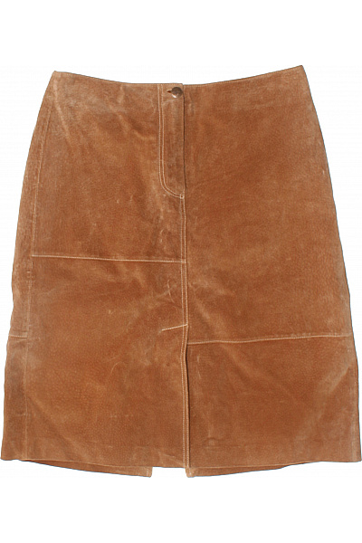 Gipsy Dámská kožená semišová sukně hnědá rovná krátká podzimní Velikost M | Gipsy | obrázek 2