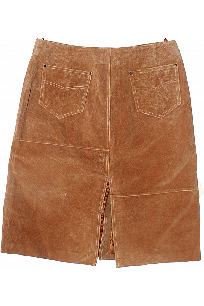 Gipsy Dámská kožená semišová sukně hnědá rovná krátká podzimní Velikost M | Gipsy | obrázek 3