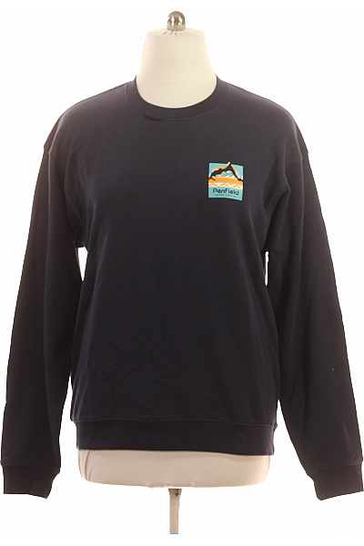 Penfield Pánská Tmavě Modrá Mikina Bez Kapuce S Potiskem Streetwear Vel. L