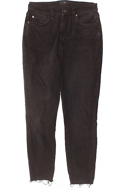 Dámské černé Strečové Džíny Zkrácené S Roztřepenými Nohavicemi Velikost S