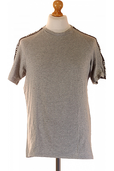 Hugo Boss Pánské Šedé Bavlněné Tričko s Krátkým Rukávem a Nápisem Velikost s | Hugo Boss | obrázek 2