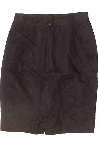 cacharel Dámská lněná pouzdrová sukně tmavě hnědá business ke kolenům Vel. XS | cacharel | obrázek 3