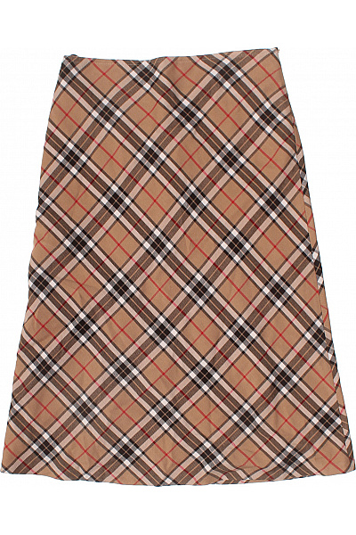 Dámská kostkovaná midi sukně béžová elastická Velikost 38 | Unimoda | obrázek 2