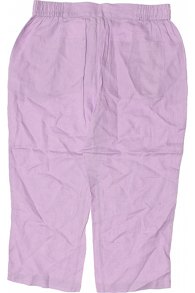 FYNCH-HATTON Dámské lněné 3/4 kalhoty volné pohodlné s kapsami fialové letní Velikost 40 | FYNCH-HATTON | obrázek 2