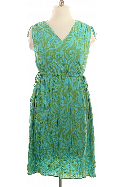 LIEBLINGSSTÜCK Letní šaty Tyrkysové Zelené Vzorované Volné Na Ramínka Velikost 44