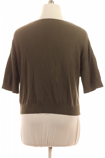 Marc O´Polo Dámský bavlněný pulovr khaki krátký crop žebrovaný s výstřihem do V Vel. l | Marc O´Polo | obrázek 2