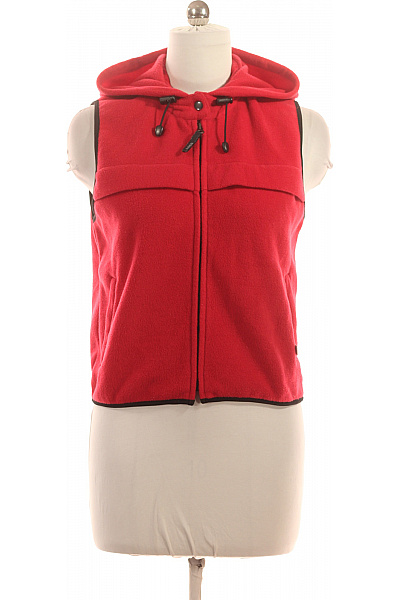 LEVIS Dámská červená fleecová vesta s kapucí outdoorová krátká Velikost M | LEVIS | obrázek 2