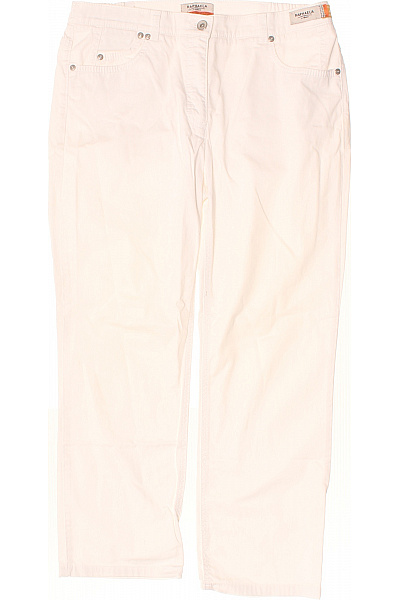 Dámské Bavlněné Džíny Rovné S Kapsami Bílé Vel. US 12s