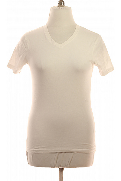 LAWRENCE GREY Pánské bílé basic tričko s krátkým rukávem V-výstřih | LAWRENCE GREY | obrázek 2