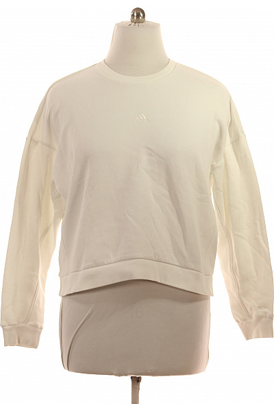 ADIDAS Dámská bílá mikina crop crewneck sportovní bez potisku Vel. XXL | ADIDAS | obrázek 2