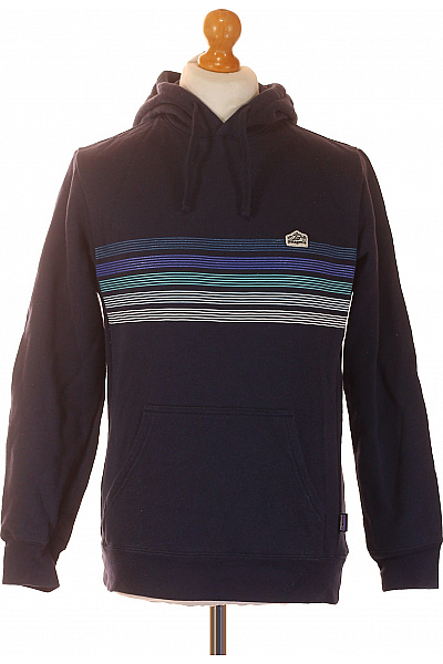 Patagonia Pánská Tmavě Modrá Mikina S Kapucí A Pruhy Přes Hlavu Streetwear Vel. S