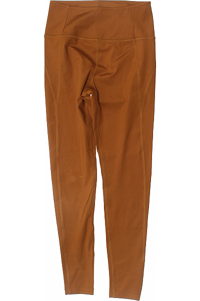 Dámské Polyesterové Legíny Hnědé Sportovní S Vysokým Pasem Na Cvičení Velikost M