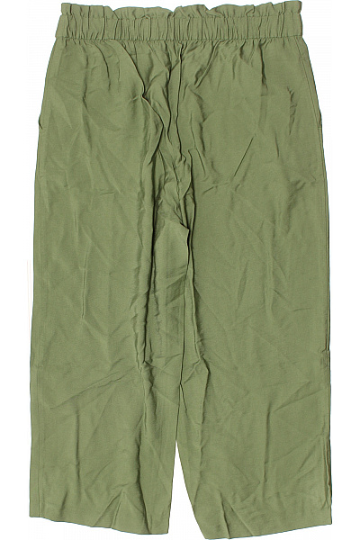 COMMA Zelené volné letní pohodlné kalhoty s gumou v pase Velikost 40 | COMMA | obrázek 3