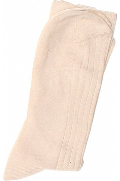 Dámské Ponožky Béžové žebrované Hladké